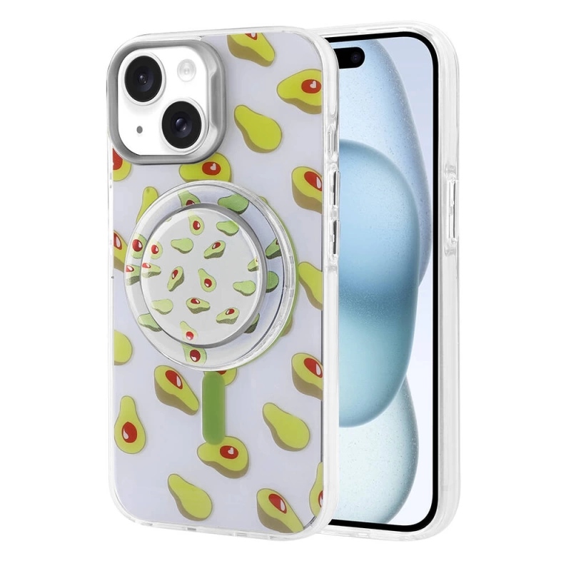 Apple iPhone 15 Kılıf M-safe Şarj Özellikli Tak-Çıkar Pop Soketli Zore Tiktok Kapak