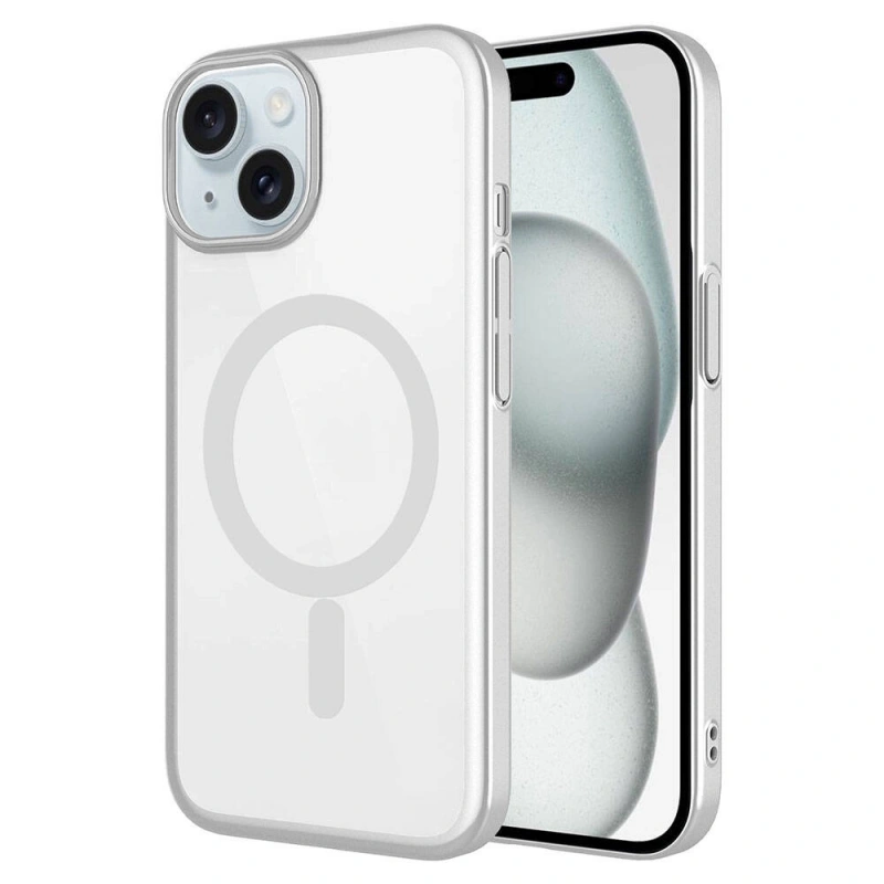Apple iPhone 15 Kılıf Wireless Şarj Özellikli Sert PC Zore Mat Riksos M-safe Kapak
