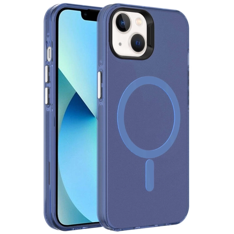 Apple iPhone 15 Kılıf Zore M-safe Şarj Özellikli Buzlu Transparan C-Pro Sert Kapak