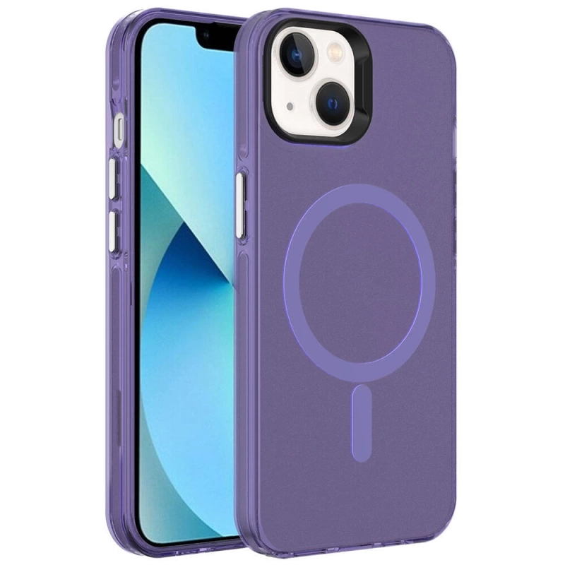 Apple iPhone 15 Kılıf Zore M-safe Şarj Özellikli Buzlu Transparan C-Pro Sert Kapak
