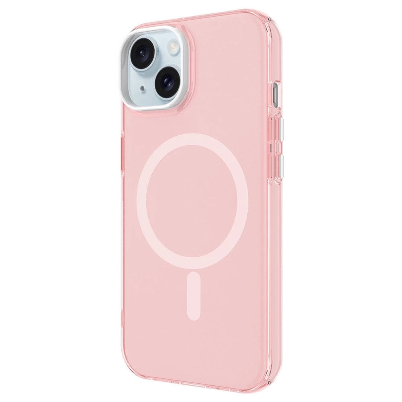 Apple iPhone 15 Kılıf Zore M-safe Şarj Özellikli Buzlu Transparan C-Pro Sert Kapak