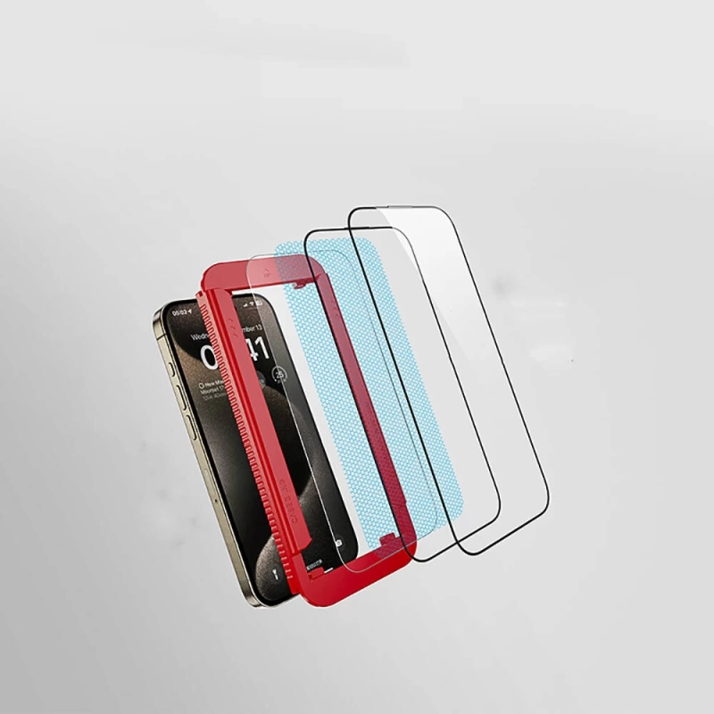 Apple iPhone 15 Plus Casebang Clear HD Ekran Koruyucu + Kolay Uygulama Aparatı