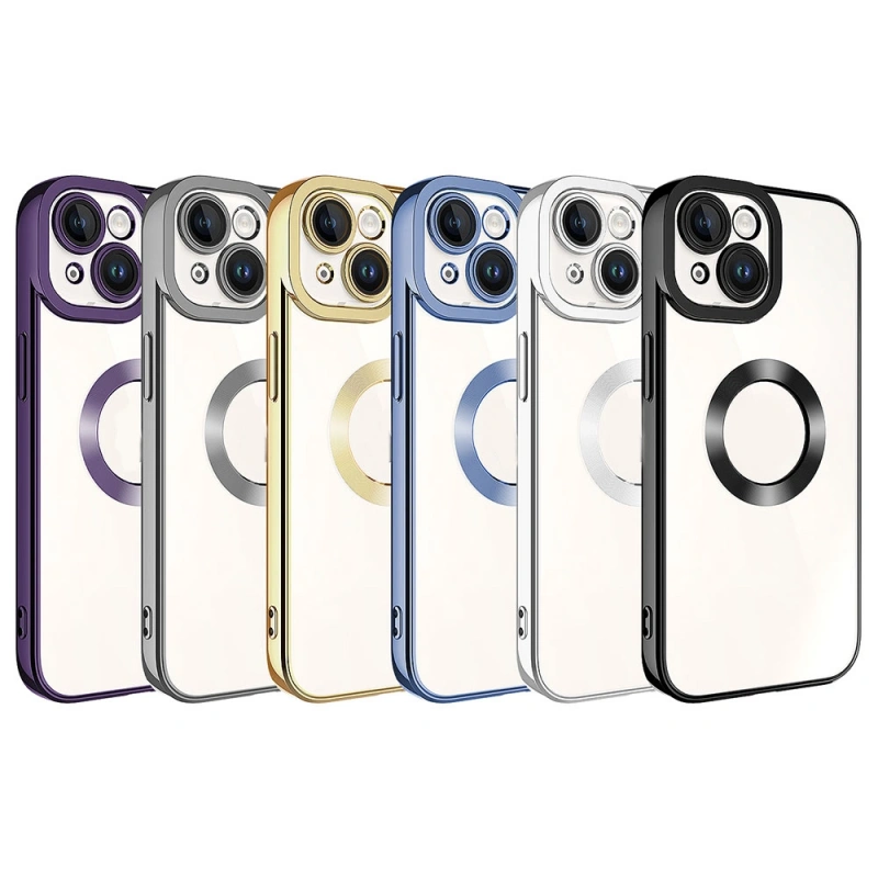Apple iPhone 15 Plus Kılıf Kamera Korumalı Logo Gösteren Zore Omega Kapak
