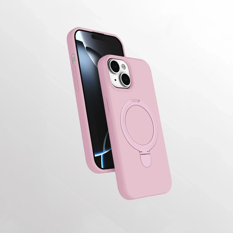 Apple iPhone 15 Plus Kılıf M-safe Şarj Özellikli Standlı Zore Samara Kapak