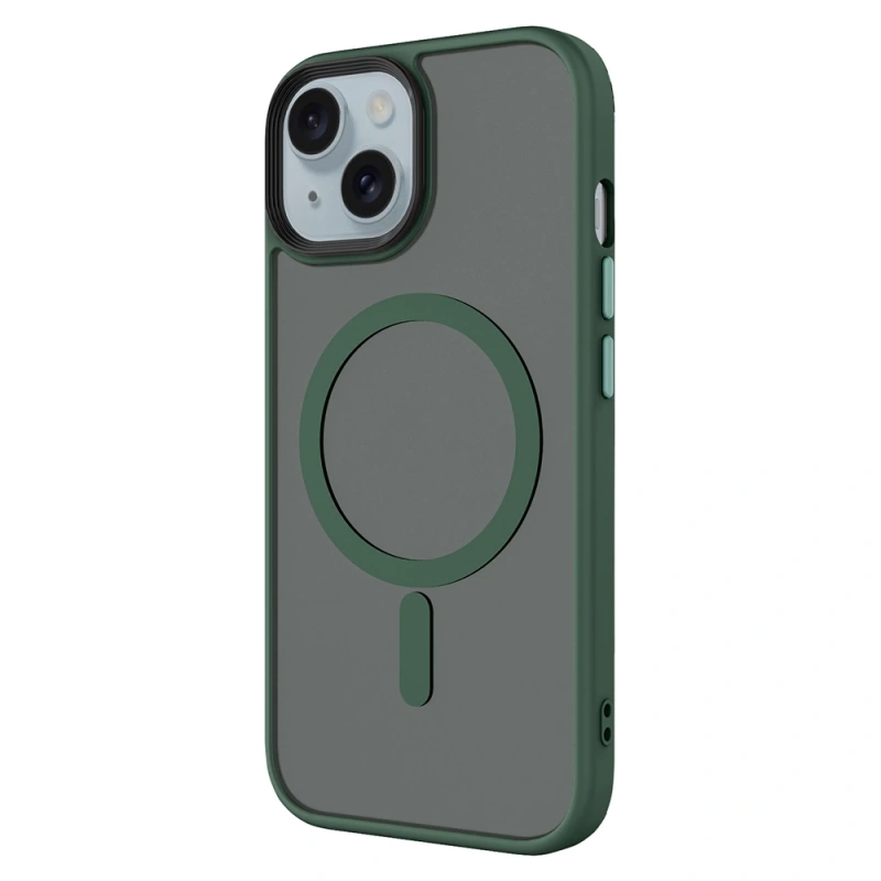 Apple iPhone 15 Plus Kılıf Mat Arka Yüzey Wireless Şarj Özellikli Zore Flet M-safe Kapak