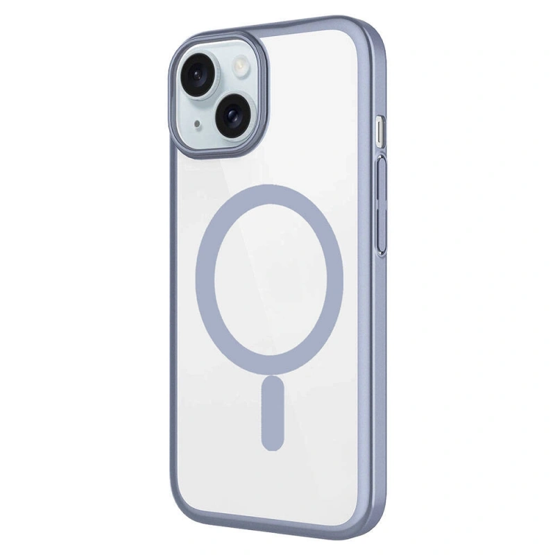 Apple iPhone 15 Plus Kılıf Wireless Şarj Özellikli Sert PC Zore Mat Riksos M-safe Kapak