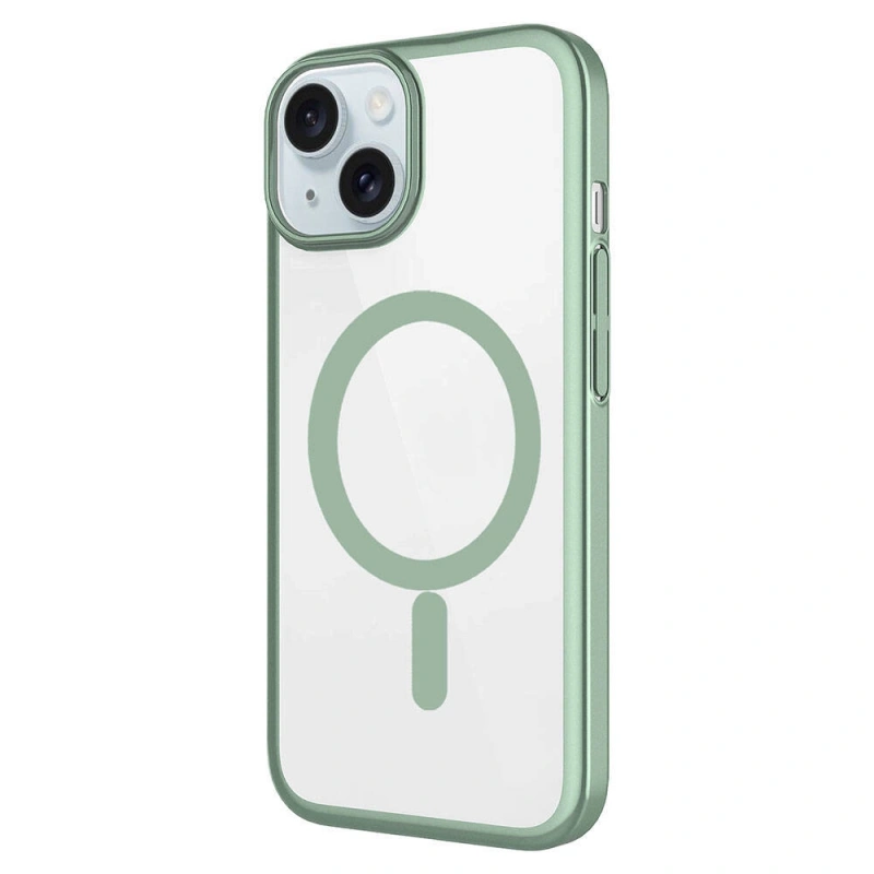 Apple iPhone 15 Plus Kılıf Wireless Şarj Özellikli Sert PC Zore Mat Riksos M-safe Kapak