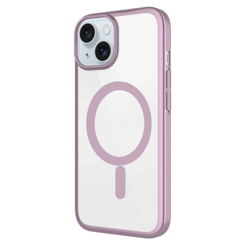 Apple iPhone 15 Plus Kılıf Wireless Şarj Özellikli Sert PC Zore Mat Riksos M-safe Kapak