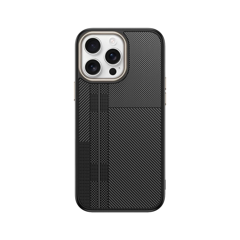 Apple iPhone 15 Pro Kılıf M-safe Şarj Özellikli Karbon Fiber Görünümlü Zore Antina Kapak
