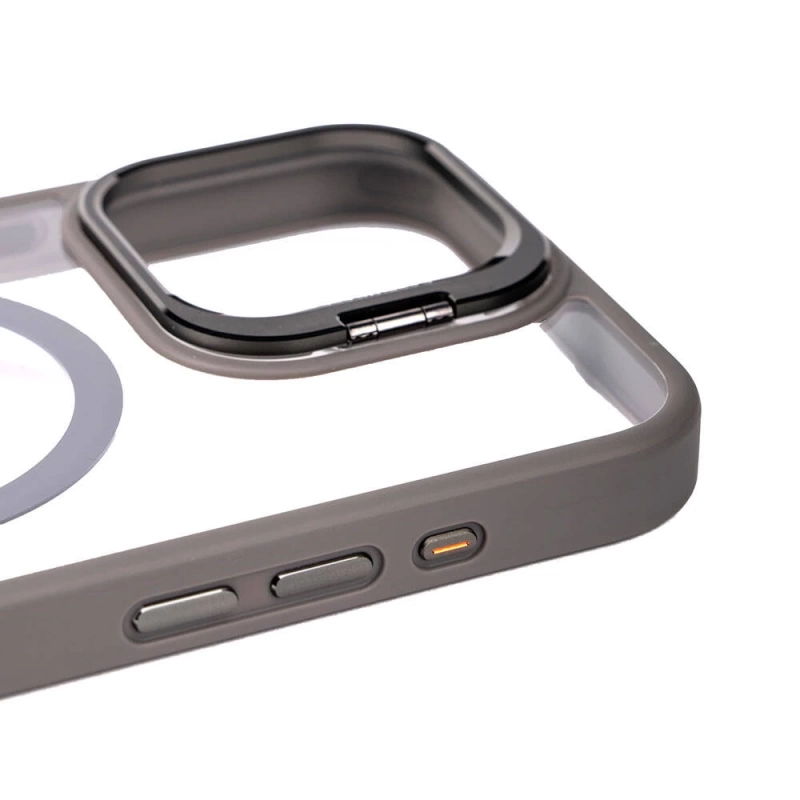 Apple iPhone 15 Pro Kılıf M-safe Şarj Özellikli Standlı Zore M-safe Klon Lensli Kapak