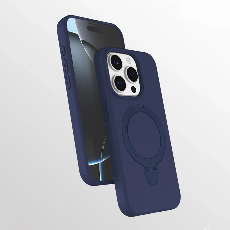 Apple iPhone 15 Pro Kılıf M-safe Şarj Özellikli Standlı Zore Samara Kapak