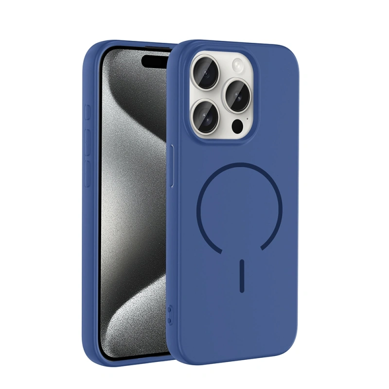 Apple iPhone 15 Pro Kılıf M-safe Şarj Özellikli Zore Meta Kapak