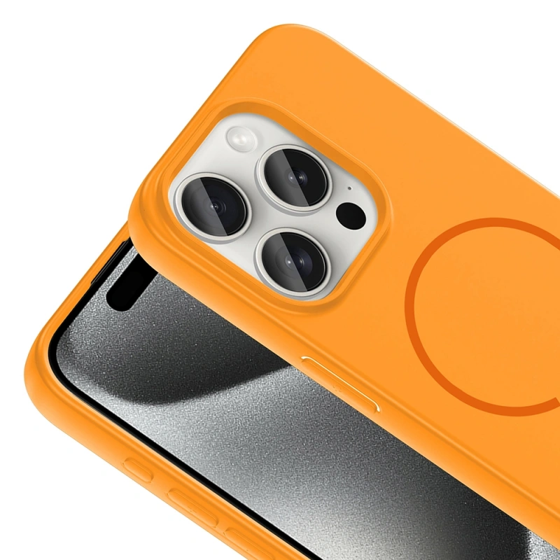 Apple iPhone 15 Pro Kılıf M-safe Şarj Özellikli Zore Meta Kapak