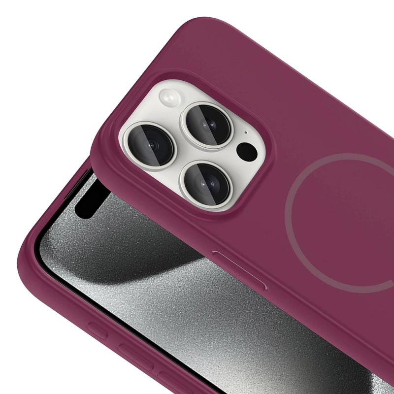 Apple iPhone 15 Pro Kılıf M-safe Şarj Özellikli Zore Meta Kapak