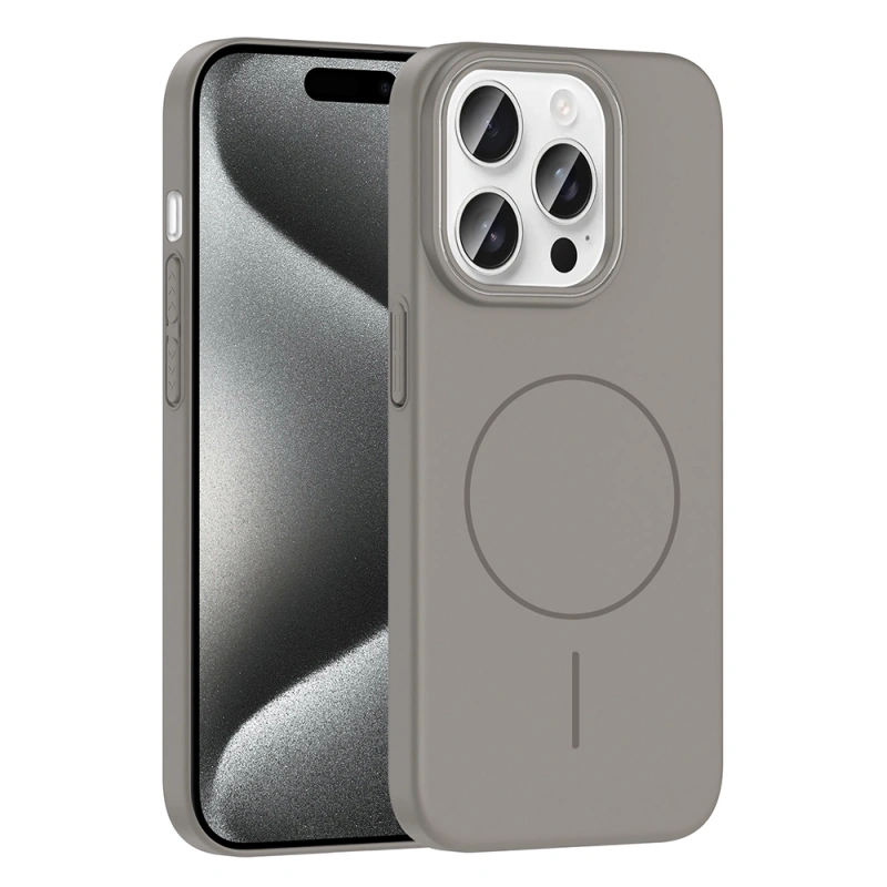 Apple iPhone 15 Pro Kılıf M-safe Şarj Özellikli Zore Ruby Sert Kapak
