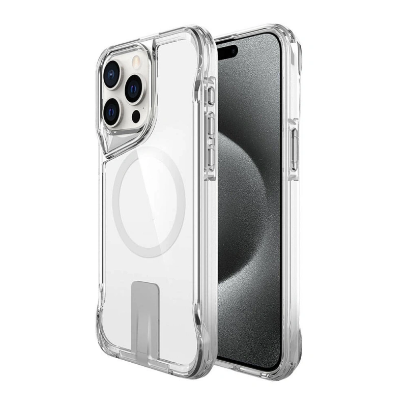 Apple iPhone 15 Pro Kılıf M-safe Şarj Özellikli Zore T-Max Standlı Kapak
