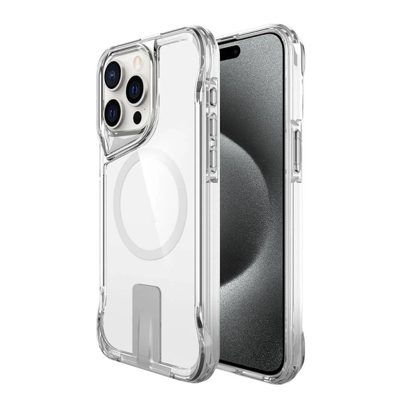 Apple iPhone 15 Pro Kılıf M-safe Şarj Özellikli Zore T-Max Standlı Kapak