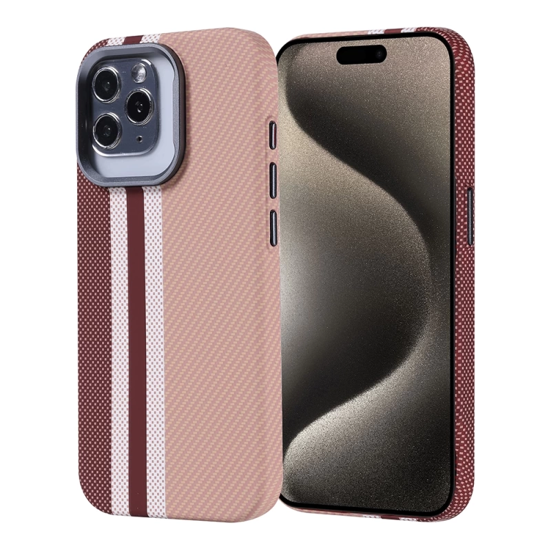 Apple iPhone 15 Pro Kılıf M-safe Şarj Özellikli Karbon Fiber Görünümlü Zore Nekst Kapak