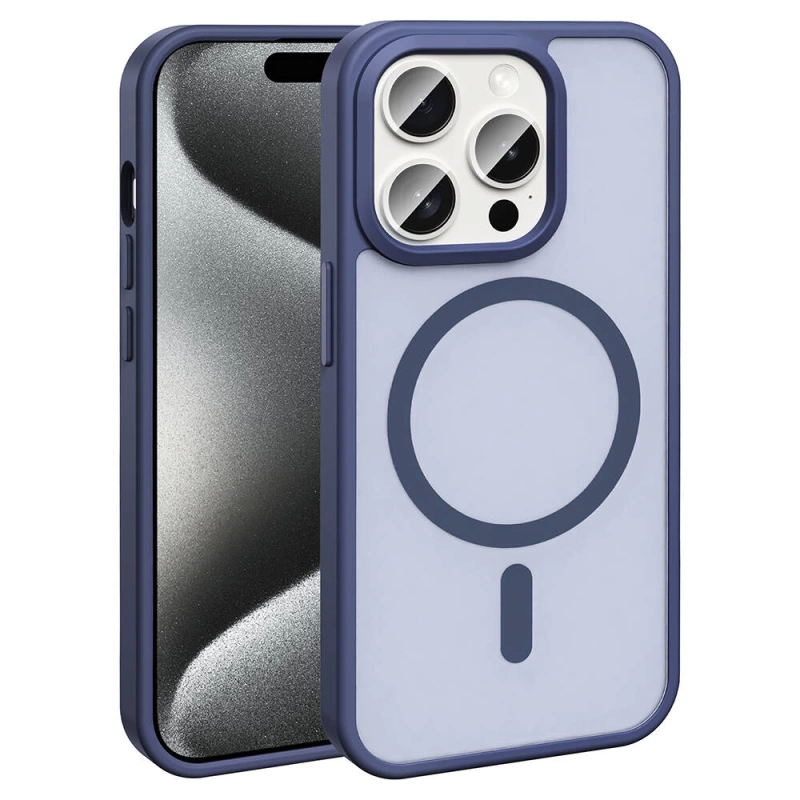 Apple iPhone 15 Pro Kılıf M-safe Şarj Özellikli Mat Arka Yüzey Zore Sio Kapak