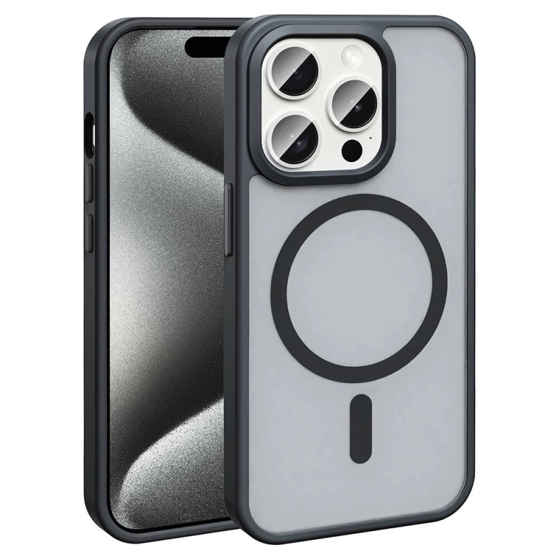 Apple iPhone 15 Pro Kılıf M-safe Şarj Özellikli Mat Arka Yüzey Zore Sio Kapak