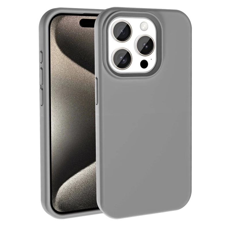 Apple iPhone 15 Pro Kılıf M-safe Şarj Özellikli Sıvı Teknolojili Silinebilir Sert Zore Kivi Kapak