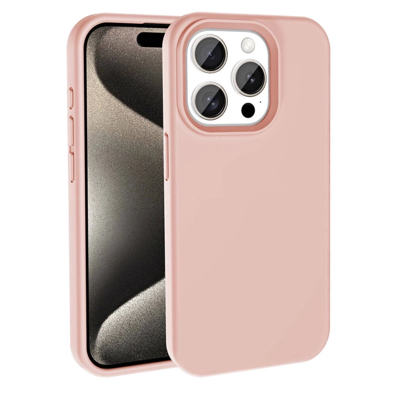 Apple iPhone 15 Pro Kılıf M-safe Şarj Özellikli Sıvı Teknolojili Silinebilir Sert Zore Kivi Kapak