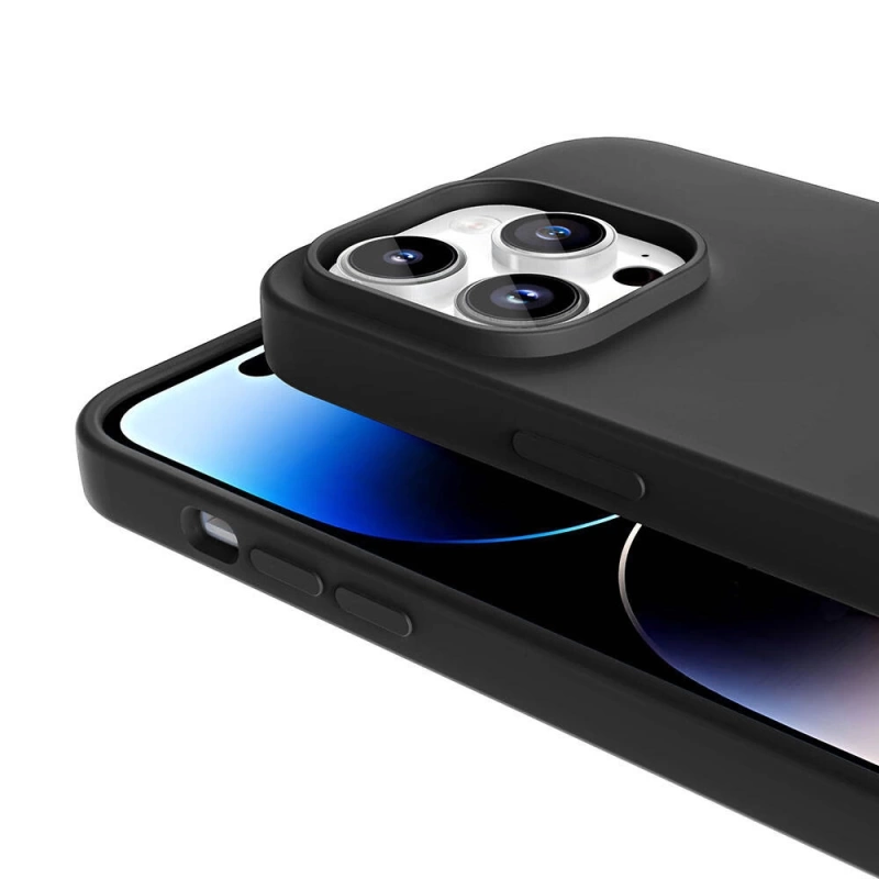 Apple iPhone 15 Pro Kılıf M-safe Şarj Özellikli Sıvı Teknolojili Silinebilir Sert Zore Kivi Kapak