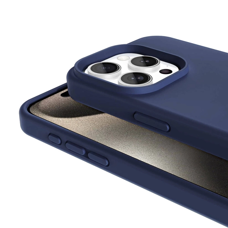Apple iPhone 15 Pro Kılıf M-safe Şarj Özellikli Sıvı Teknolojili Silinebilir Sert Zore Kivi Kapak