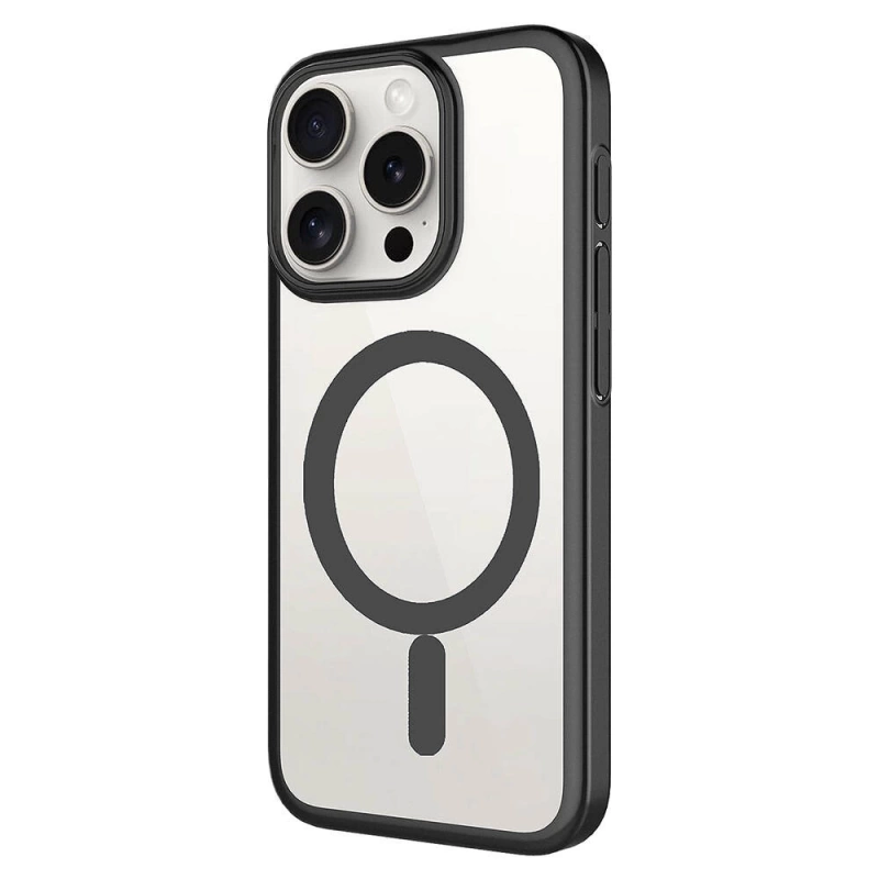Apple iPhone 15 Pro Kılıf Wireless Şarj Özellikli Sert PC Zore Mat Riksos M-safe Kapak