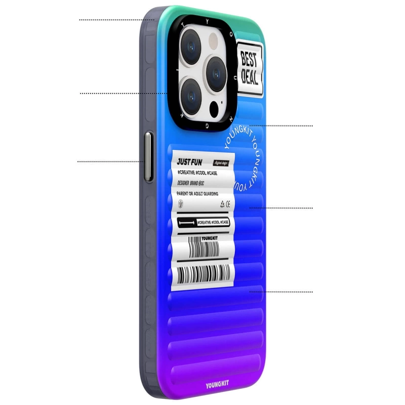 More TR Apple iPhone 15 Pro Kılıf YoungKit The Secret Color Serisi Kapak