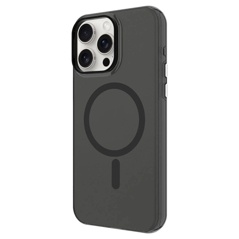 Apple iPhone 15 Pro Kılıf Zore M-safe Şarj Özellikli Buzlu Transparan C-Pro Sert Kapak