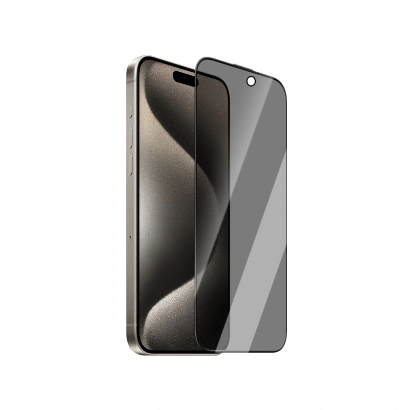 Apple iPhone 15 Pro Max CaseWorld Armor Serisi Eyesafe Teknolojili 0.15mm 3D Privacy Temperli Cam Ekran Koruyucu + Uygulama Aparatlı