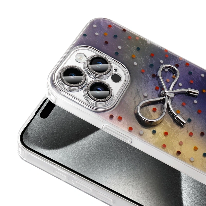 Apple iPhone 15 Pro Max Kılıf Kamera Korumalı Figürlü Zore Ponti Silikon Kapak