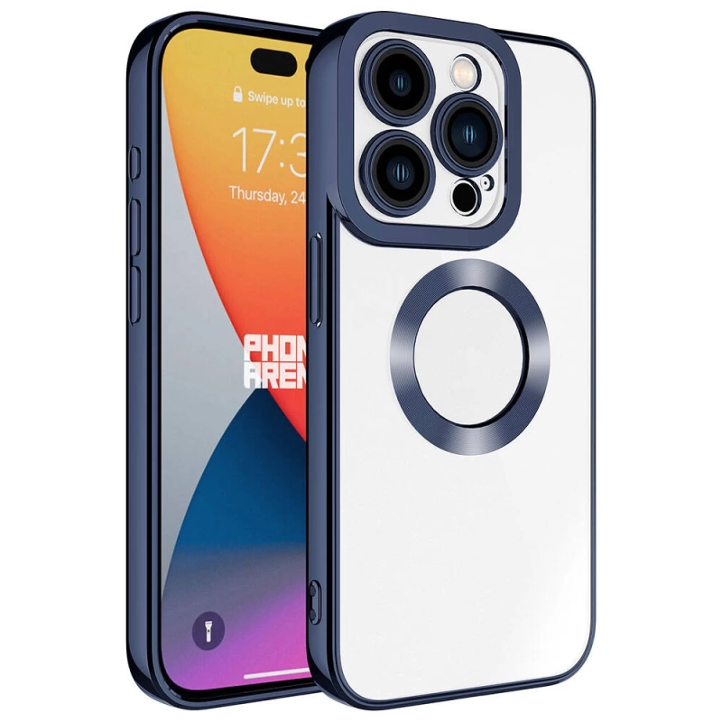 Apple iPhone 15 Pro Max Kılıf Kamera Korumalı Logo Gösteren Zore Omega Kapak
