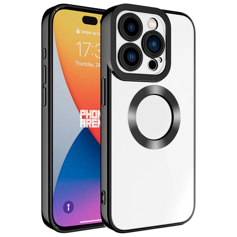 Apple iPhone 15 Pro Max Kılıf Kamera Korumalı Logo Gösteren Zore Omega Kapak