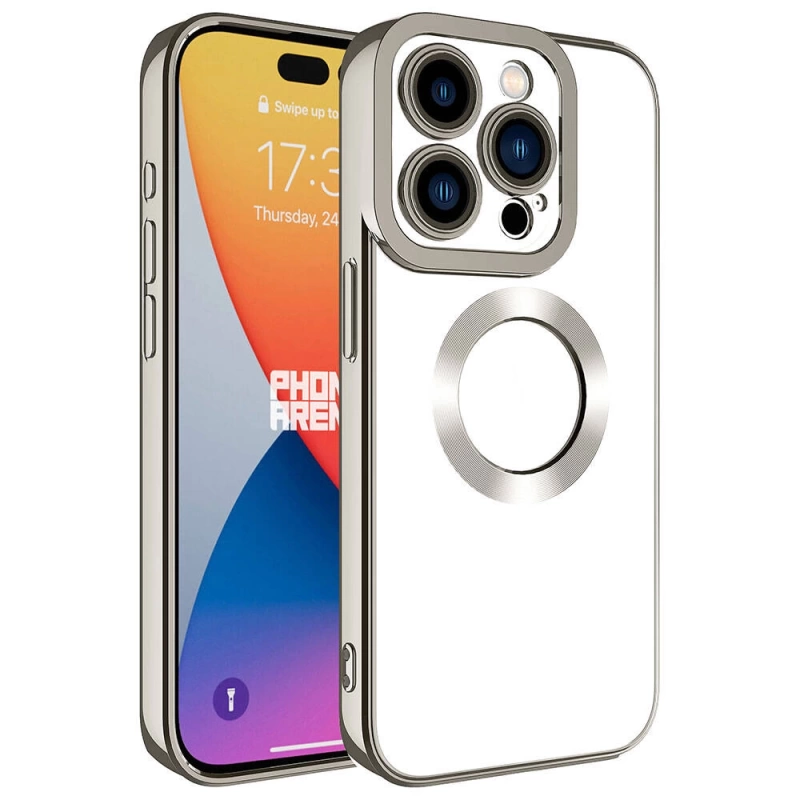 Apple iPhone 15 Pro Max Kılıf Kamera Korumalı Logo Gösteren Zore Omega Kapak