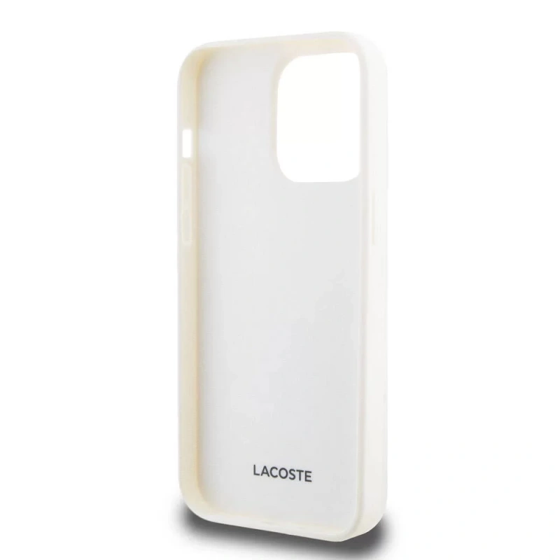 Apple iPhone 15 Pro Max Kılıf Lacoste Orjinal Lisanslı M-safe Şarj Özellikli PU Deri Görünümlü Kartlıklı Karışık Monogram Desenli Kapak