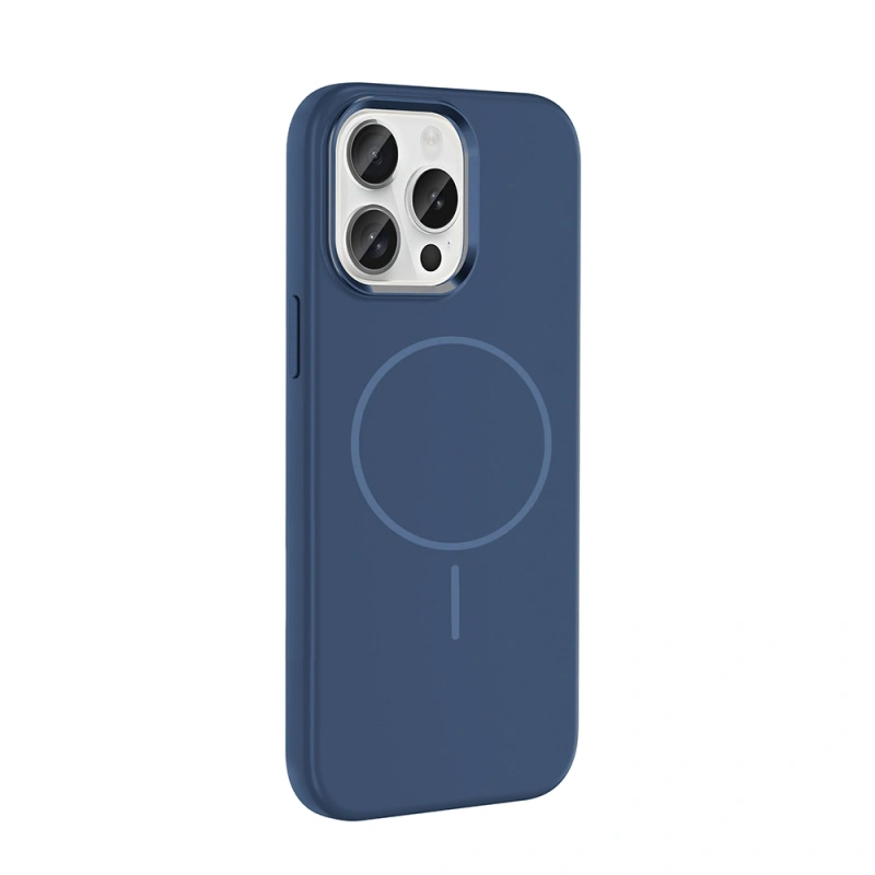 Apple iPhone 15 Pro Max Kılıf M-Safe Şarj Özellikli Metal Kamera Çerçeveli Zore Edi Silikon Kapak