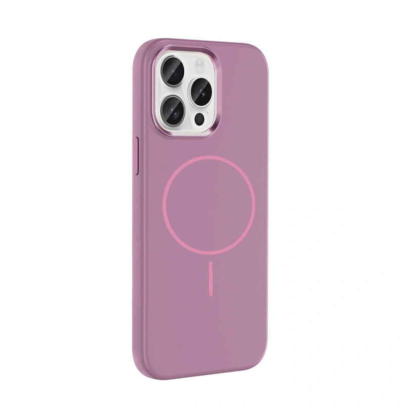 Apple iPhone 15 Pro Max Kılıf M-Safe Şarj Özellikli Metal Kamera Çerçeveli Zore Edi Silikon Kapak