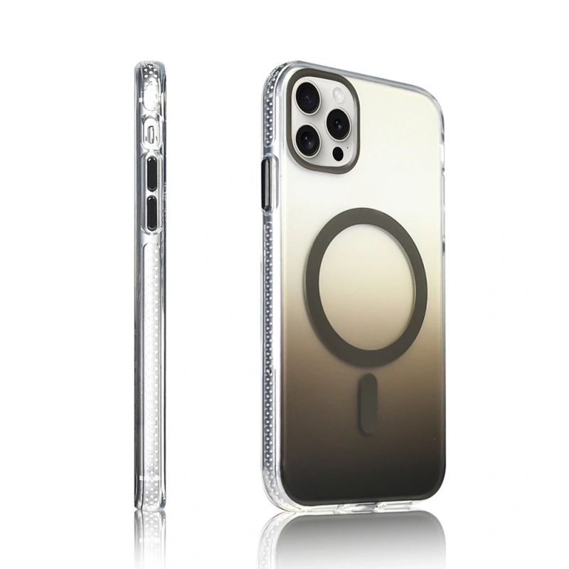 Apple iPhone 15 Pro Max Kılıf M-safe Şarj Özellikli Transparan Renk Geçişli Zore Toros Kapak