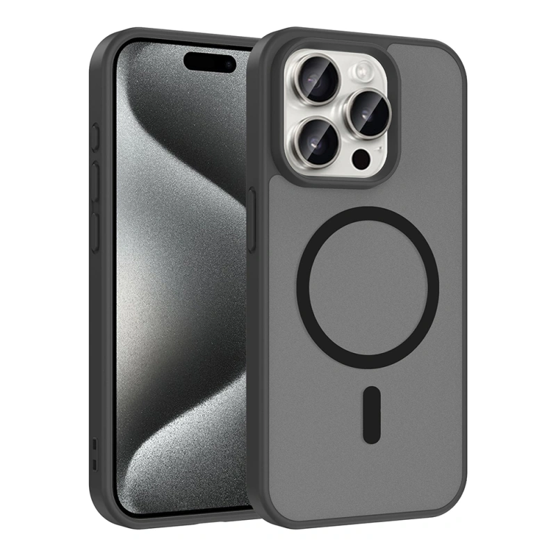 Apple iPhone 15 Pro Max Kılıf M-safe Şarj Özellikli Zore Babet Kapak
