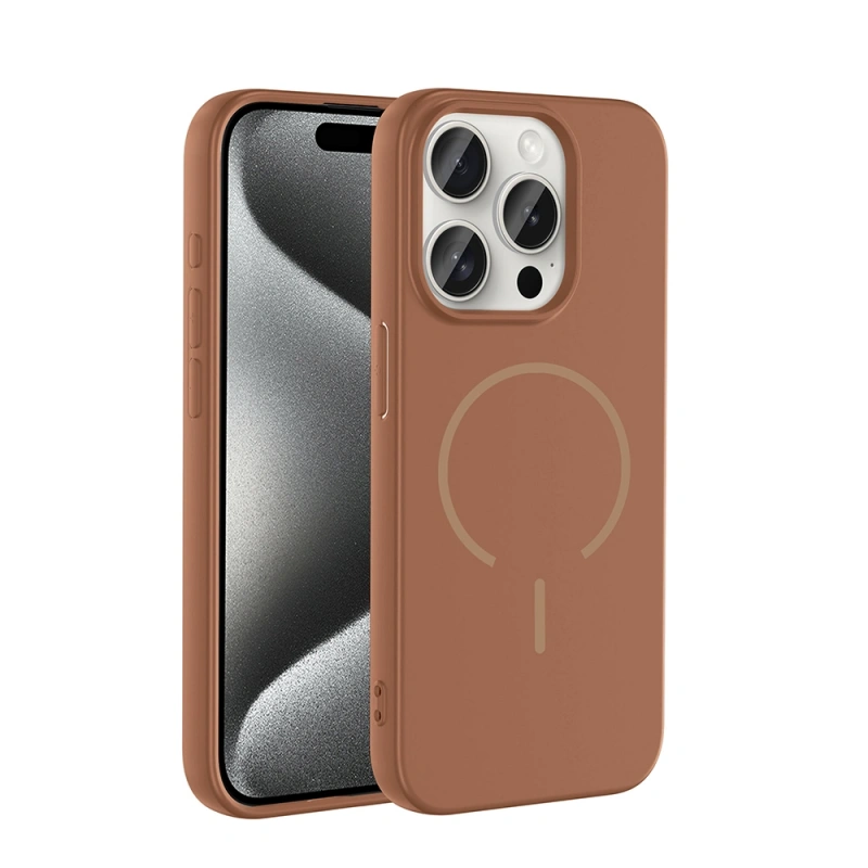 Apple iPhone 15 Pro Max Kılıf M-safe Şarj Özellikli Zore Meta Kapak