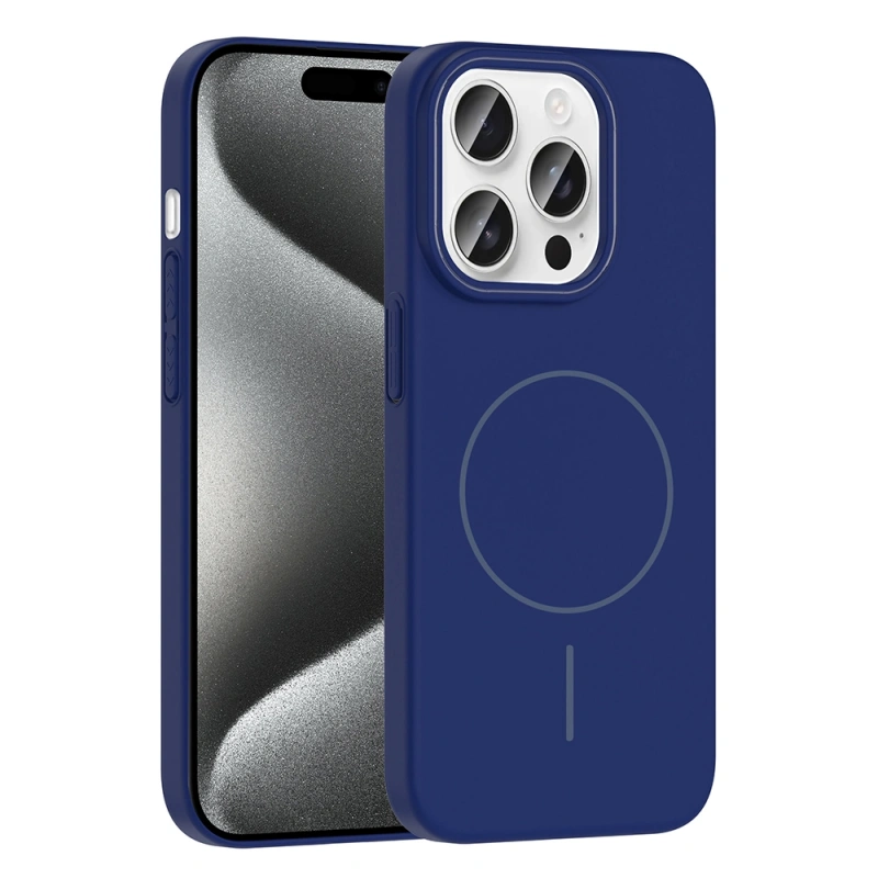 Apple iPhone 15 Pro Max Kılıf M-safe Şarj Özellikli Zore Ruby Sert Kapak