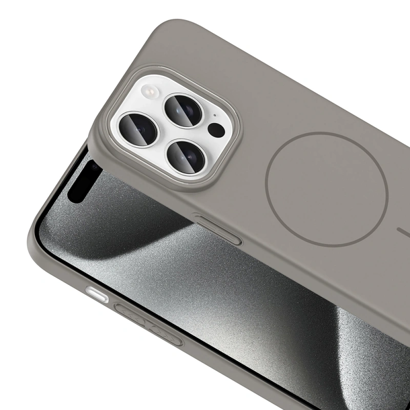 Apple iPhone 15 Pro Max Kılıf M-safe Şarj Özellikli Zore Ruby Sert Kapak