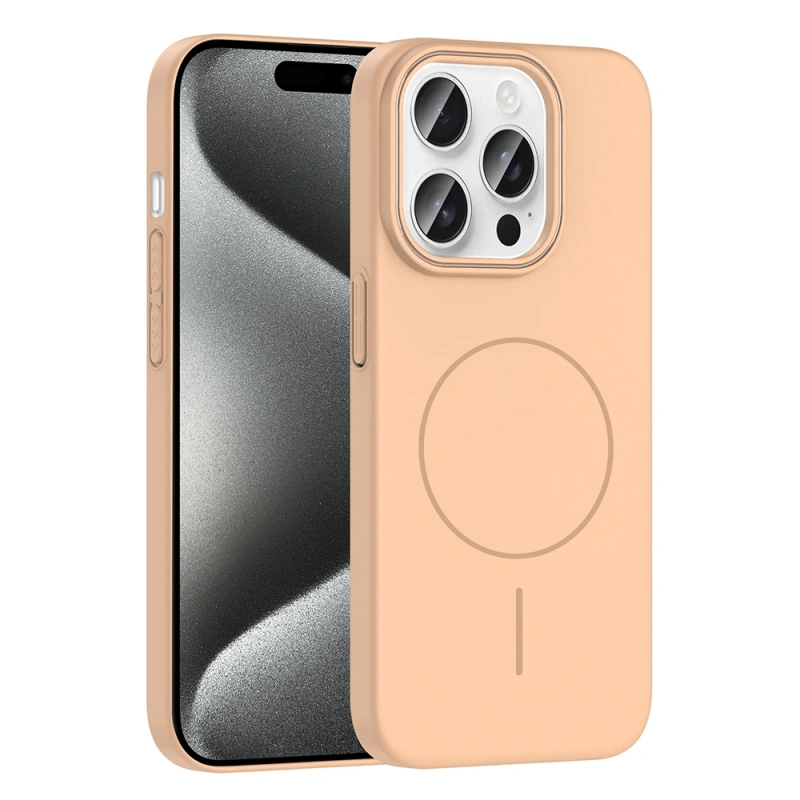 Apple iPhone 15 Pro Max Kılıf M-safe Şarj Özellikli Zore Ruby Sert Kapak