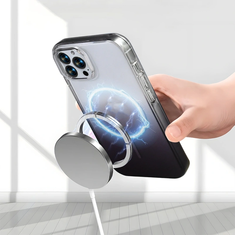 Apple iPhone 15 Pro Max Kılıf M-Safe Şarj Özellikli Zore Septik Silikon Kapak