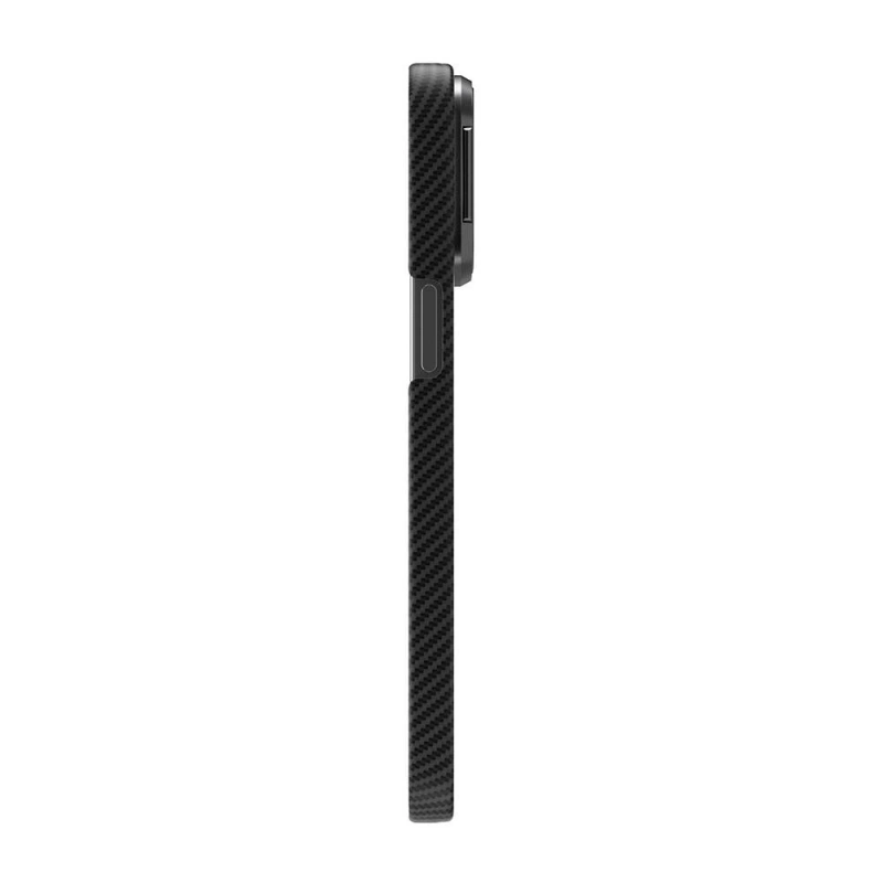 Apple iPhone 15 Pro Max Kılıf M-safe Şarj Özellikli 600D Kevlar Zore Krek Karbon Standlı Kapak