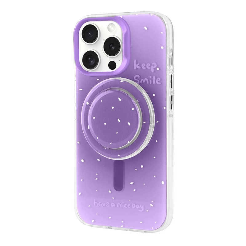 Apple iPhone 15 Pro Max Kılıf M-safe Şarj Özellikli Tak-Çıkar Pop Soketli Zore Tiktok Kapak