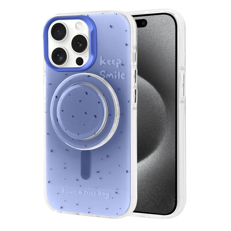 Apple iPhone 15 Pro Max Kılıf M-safe Şarj Özellikli Tak-Çıkar Pop Soketli Zore Tiktok Kapak