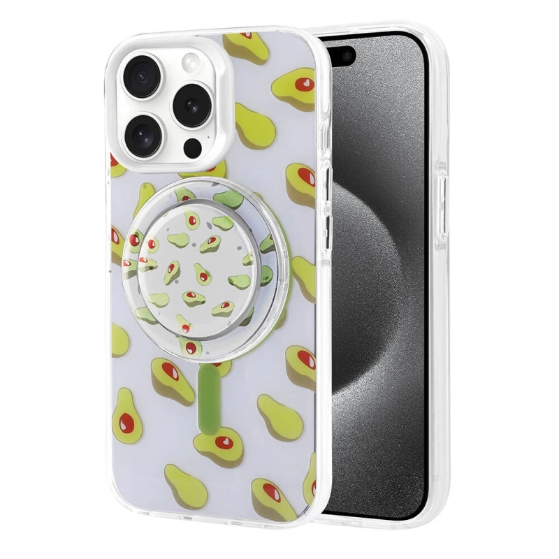 Apple iPhone 15 Pro Max Kılıf M-safe Şarj Özellikli Tak-Çıkar Pop Soketli Zore Tiktok Kapak